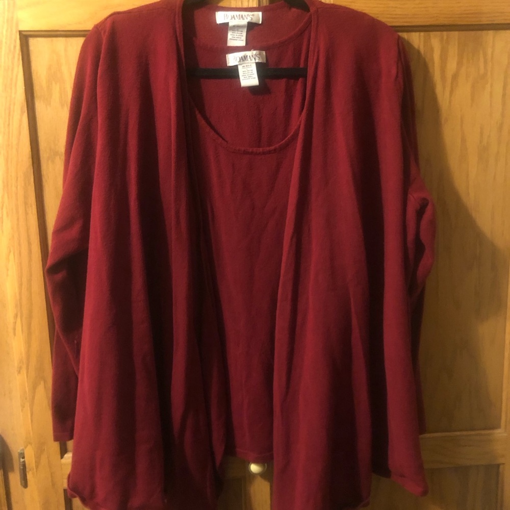 Roaman’s Cardigan/shell sweater set